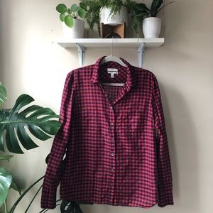 J. Crew Red and Blue Plaid Button Down